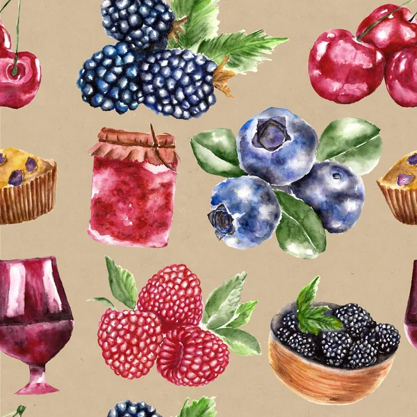 Seamless pattern with berry — Stock Photo, Image