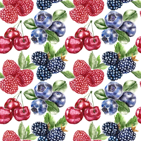 Бесшовный рисунок с ягодами — стоковое фото
