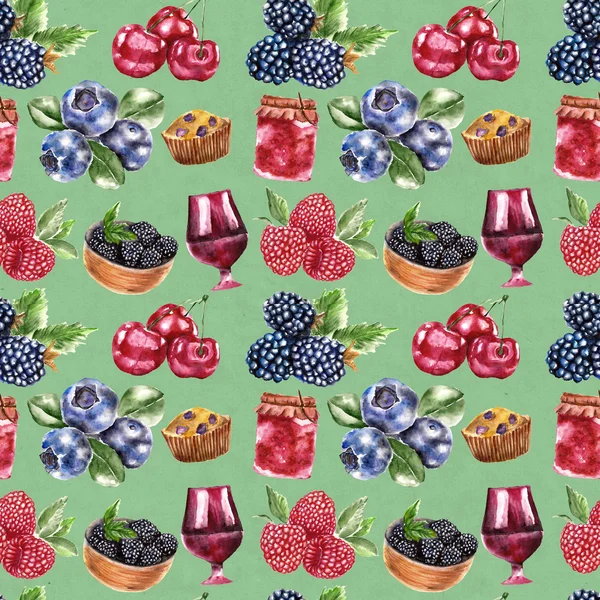 Seamless pattern with berry — Stock Photo, Image