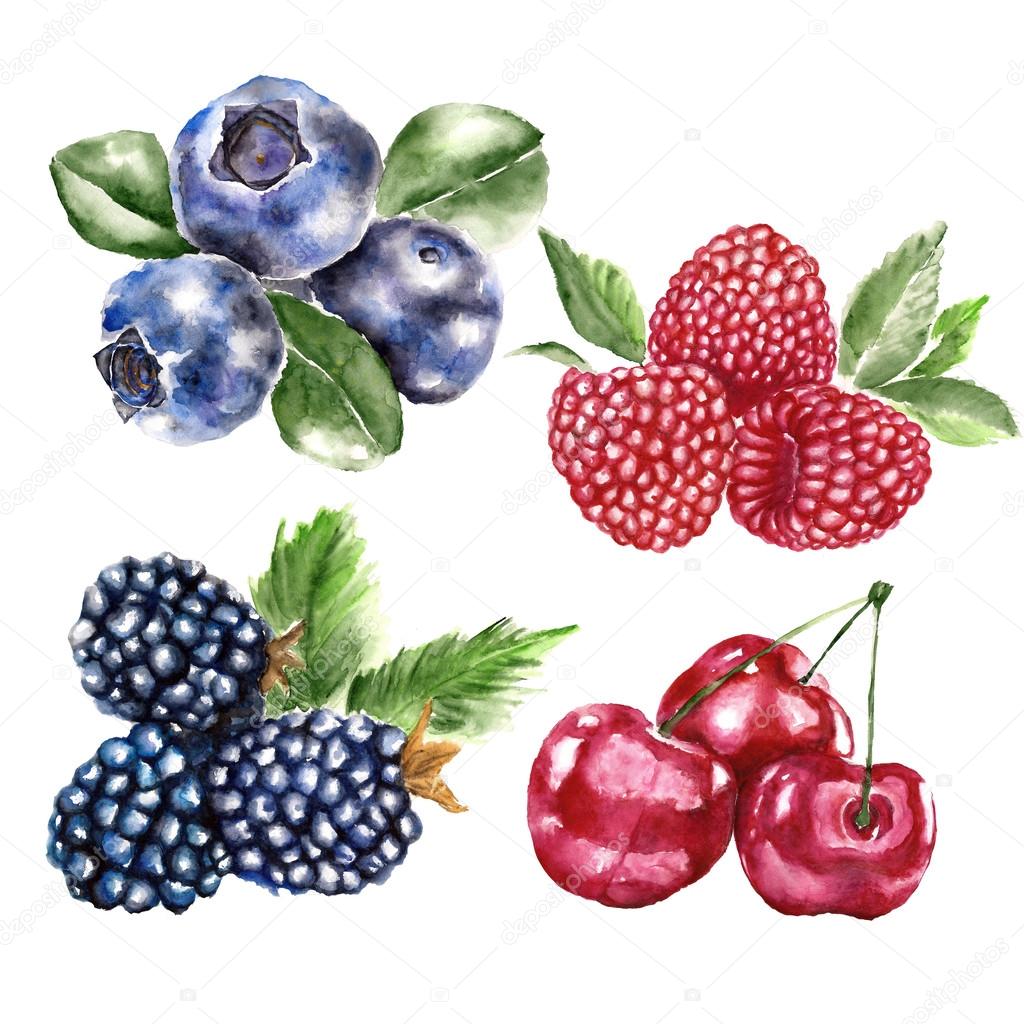 Set with berries