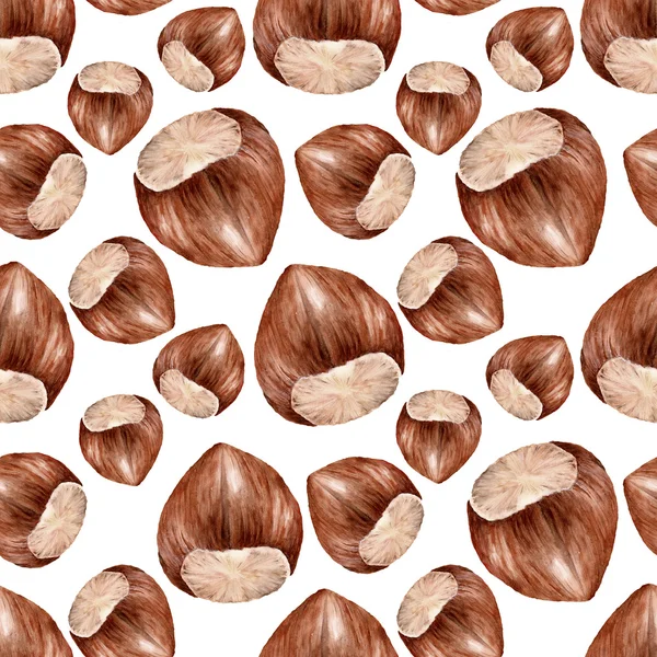 Seamless pattern with hazelnuts — Stock Photo, Image