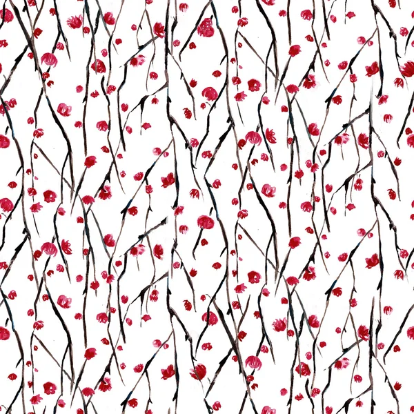 Seamless pattern with the branch of flowers — Stock Photo, Image