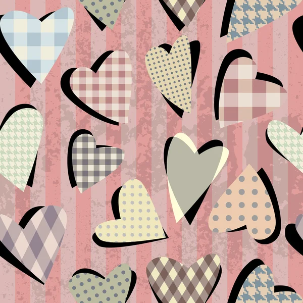 Collage of grunge hearts — Stock Vector