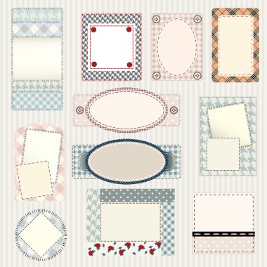 Tasarım kapitone etiket kümesi