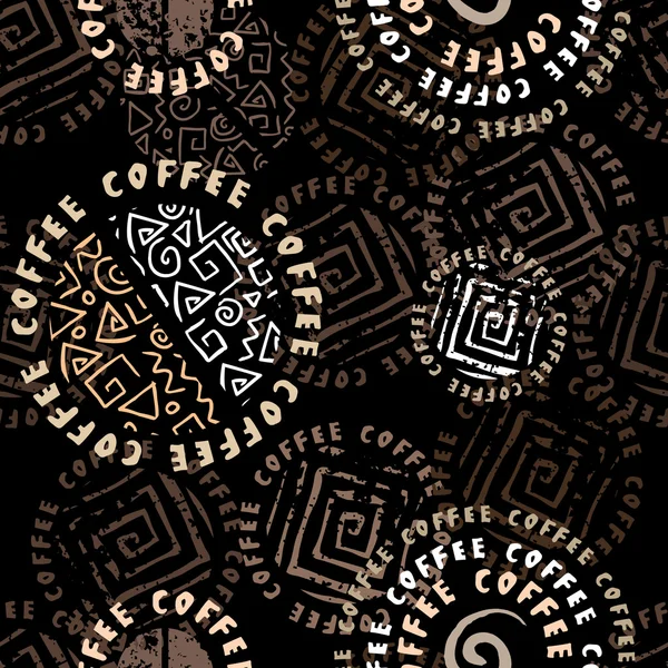 Fondo de café étnico — Vector de stock