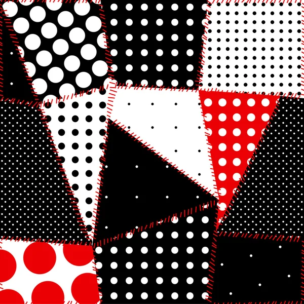 Seamless background of patchwork polka dot — Stock Vector