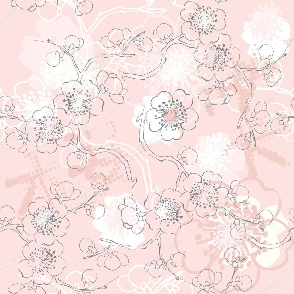 seamless background pattern of blossom