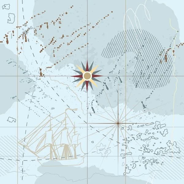 Absract mapa do mar sem costura — Vetor de Stock