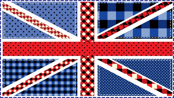 Bandera del Reino Unido, patchwork — Stockvector