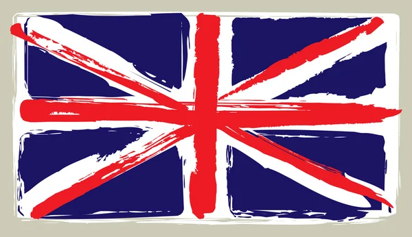 Flag of United Kingdom in painting brush style — Stock Vector