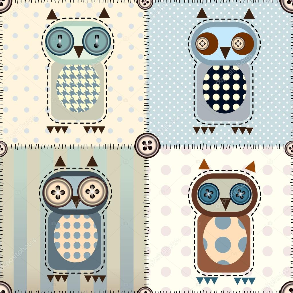 Patchwork with owls