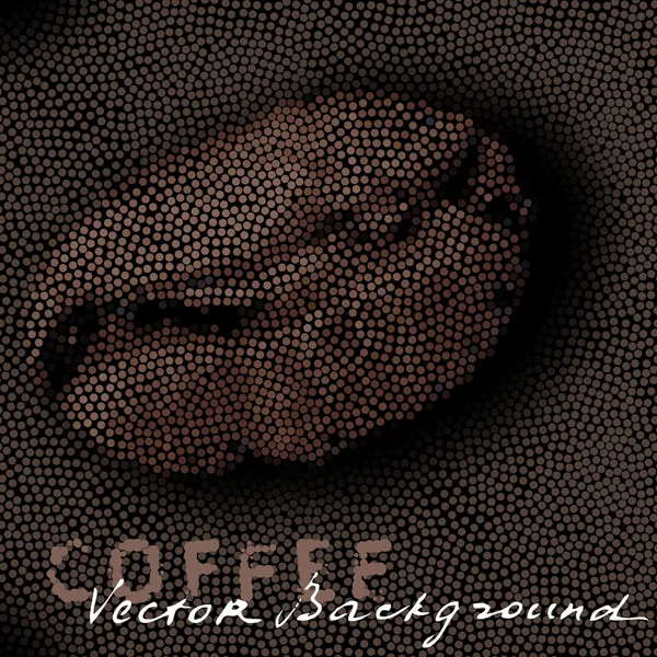 Bakgrund med kaffebönor från cirklar — Stock vektor