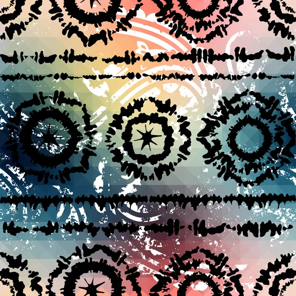 Muster im Stil "Krawattenfärbung" auf einem Pixel-Hintergrund — Stockvektor