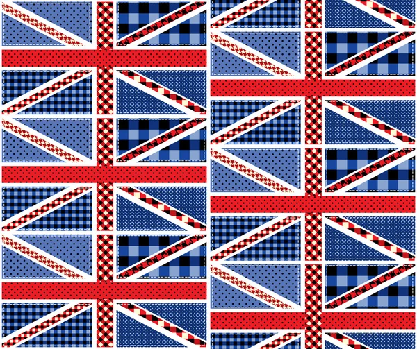 Korsarbeid på britisk flagg – stockvektor