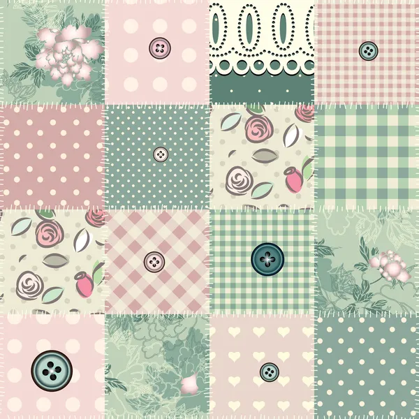 Bezešvé patchworku v shabby chic stylu. — Stockový vektor