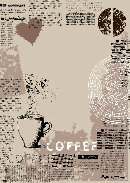 Fondo de café vertical — Vector de stock