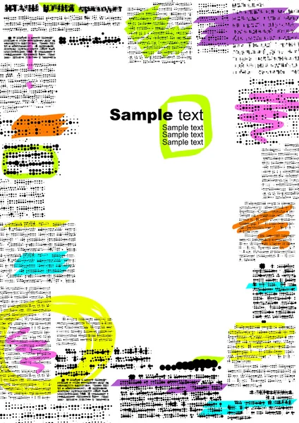 Fronteira de jornal de imitação com notas . — Vetor de Stock