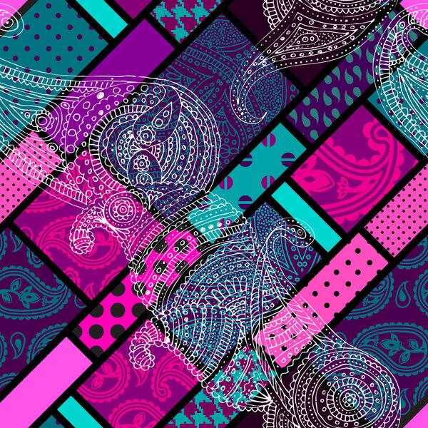 Geometric pattern with paisley