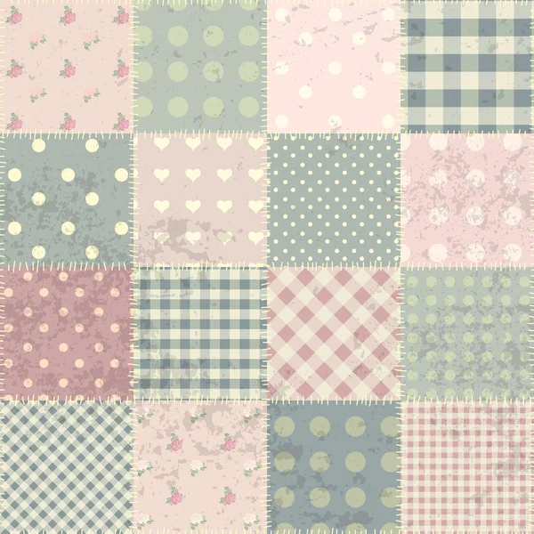 Patchwork in stile shabby chic — Vettoriale Stock