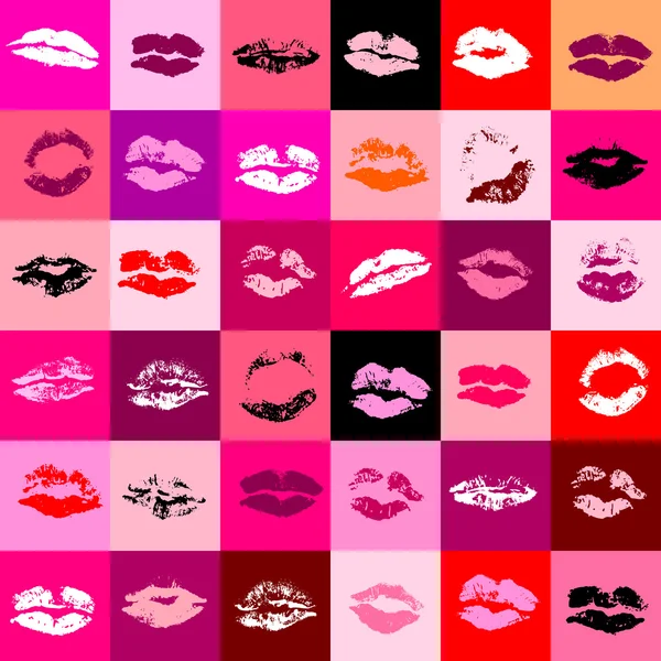 Imprints of lipstick pattern. — Stock Vector