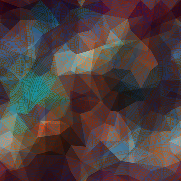 Transparenz-Paisley auf dunklem geometrischem Hintergrund — Stockvektor