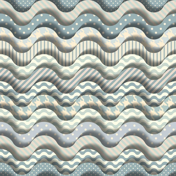 Cartoon golven patroon — Stockvector