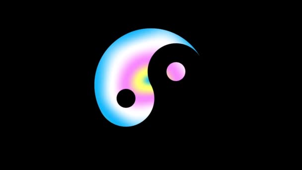 Psychedelic fundo em movimento com símbolo yin-yang — Vídeo de Stock