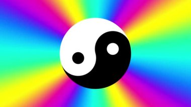 Yin-yang sembollü psikedelik arkaplan