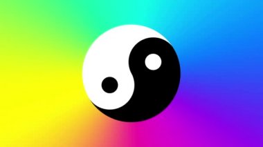 Yin-yang sembollü psikedelik arkaplan