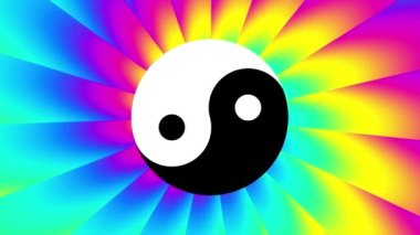 Yin-yang sembollü psikedelik arkaplan