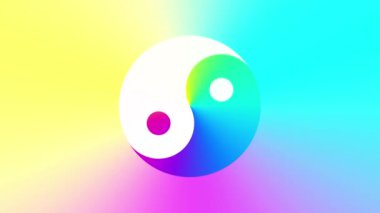 Yin-yang sembollü psikedelik arkaplan