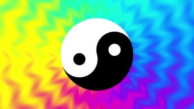 Yin-yang sembollü psikedelik arkaplan