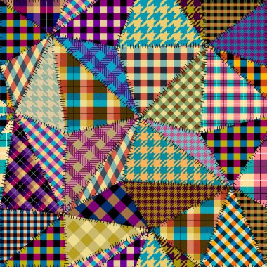 Yamalı tekstil deseni. Kusursuz yorgan dizayn arkaplanı.