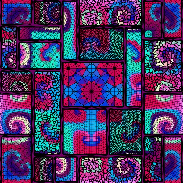 Patrón de arte mosaico sin costura vectorial. Fondo artístico. — Vector de stock