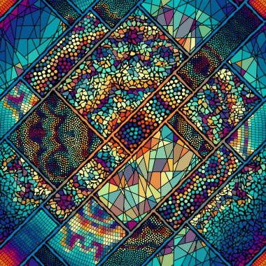 Vektörsüz mozaik sanat modeli. Sanat arkaplanı.