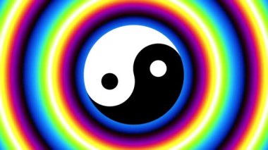 Yin-yang sembollü psikedelik arkaplan