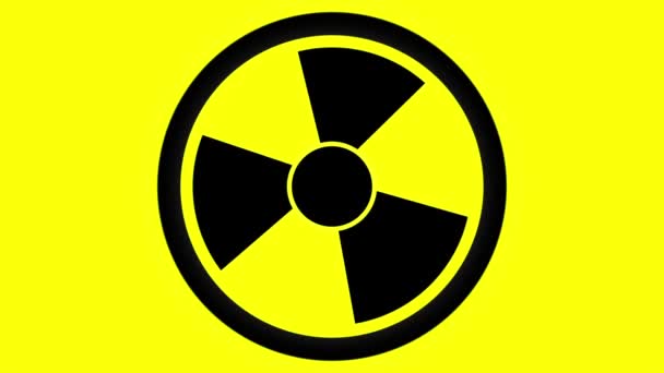 Nuclear symbol flashing icon loop — Stock Video