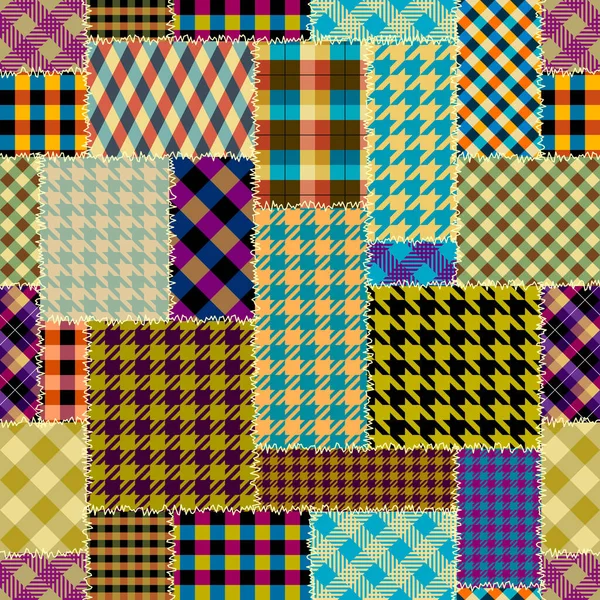 Lapptäckets textila mönster. Sömlös quiltning design bakgrund. — Stock vektor
