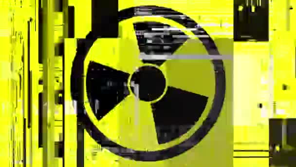 Symbole nucléaire clignotant icône boucle — Video