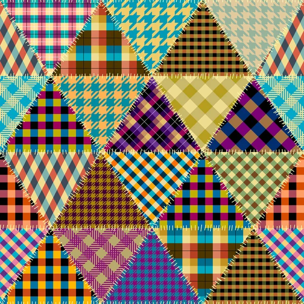 Lapptäckets textila mönster. Sömlös quiltning design bakgrund. — Stock vektor