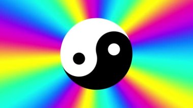 Yin-yang sembollü psikedelik arkaplan