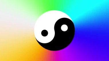 Yin-yang sembollü psikedelik arkaplan