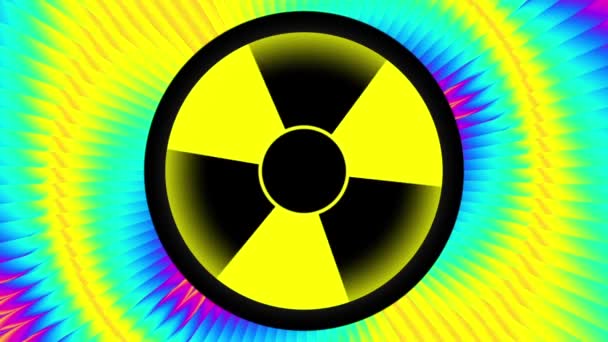 Símbolo nuclear intermitente icono lazo — Vídeos de Stock