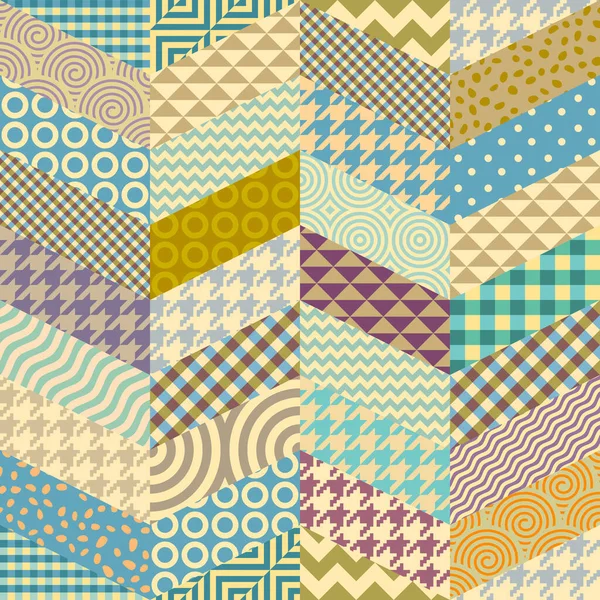 Patchwork padrão têxtil. Fundo de design de acolchoamento sem costura. —  Vetores de Stock