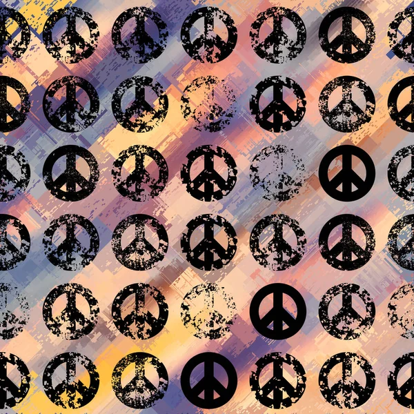 Abstrakter Beweglicher Hintergrund Friedenszeichen Auf Grunge Hintergrund Vektorbild — Stockvektor