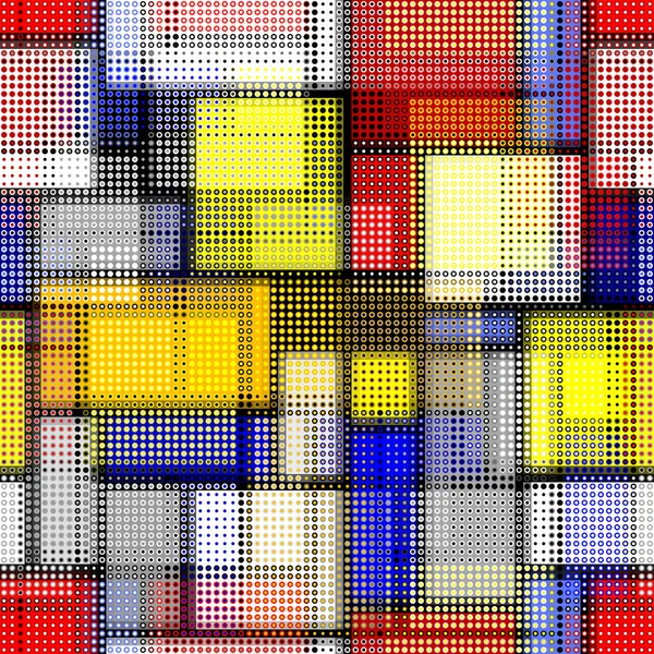 Patrón Geométrico Abstracto Sin Costura Con Efecto Superposición Moire Pixel — Vector de stock