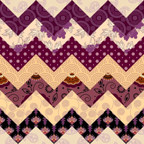 Modèle Fond Sans Couture Modèle Patchwork Textile Image Vectorielle — Image vectorielle