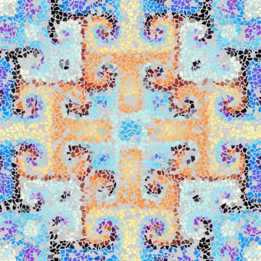 Kusursuz mozaik sanat modeli. Soyut sanat arkaplanı... vektör resmi.