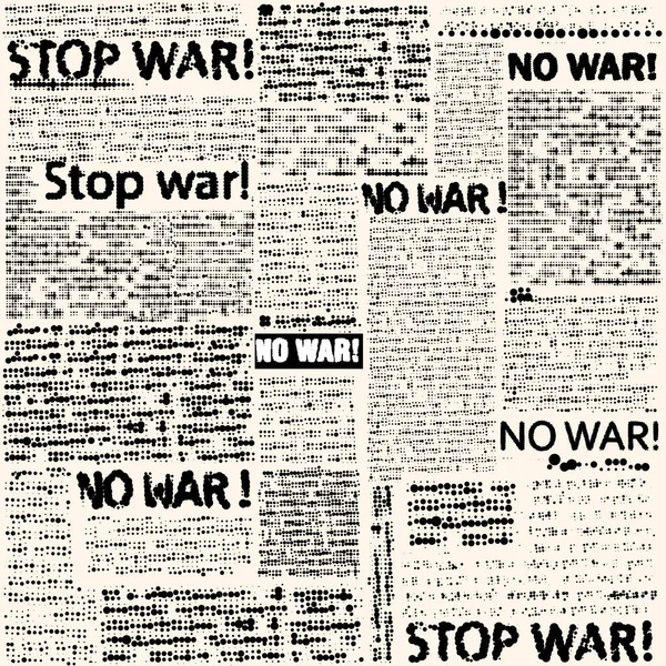 War Lettering Newspaper Grunge Background Seamless Image Vector Image — Stock Vector