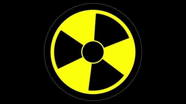 Nükleer sembol yanıp sönen simge döngüsü — Stok video